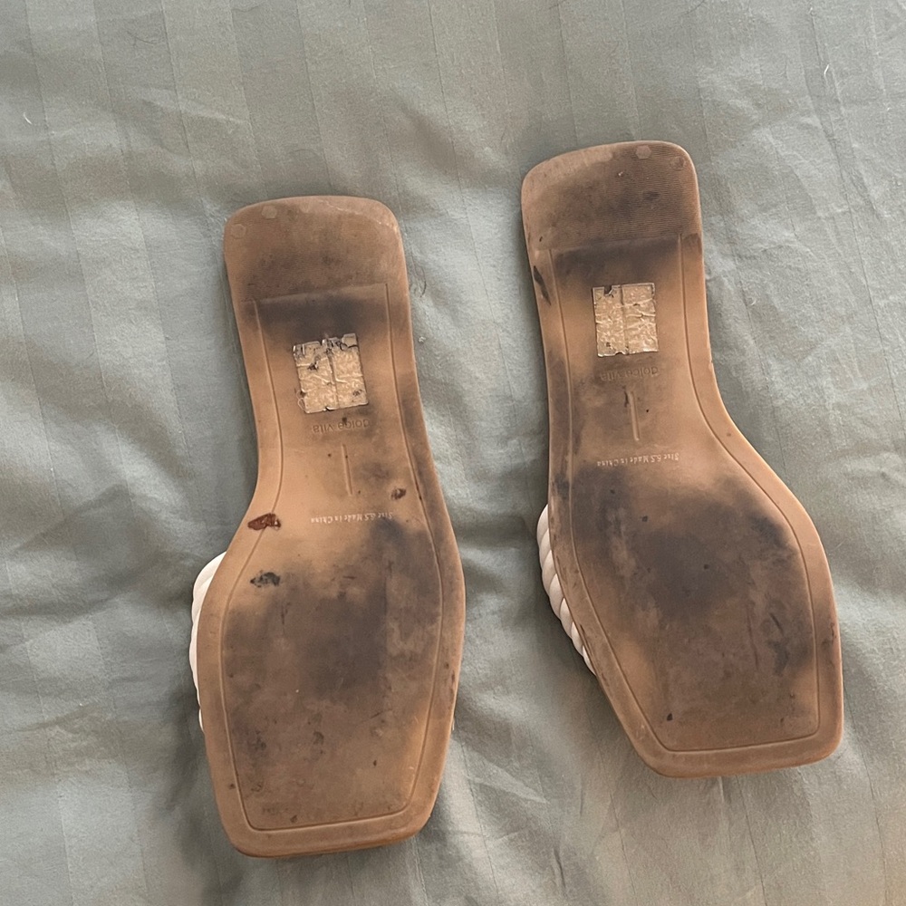 Dolce Vita White Slide Sandals - Picture 3 of 3